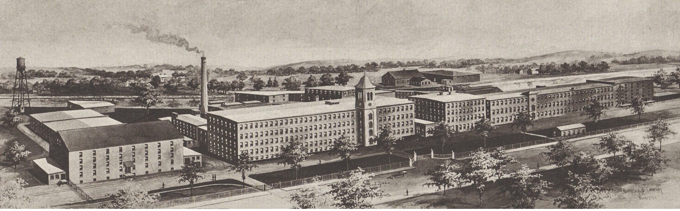 Newspaper photograph of Pontiac Mills circa 1924